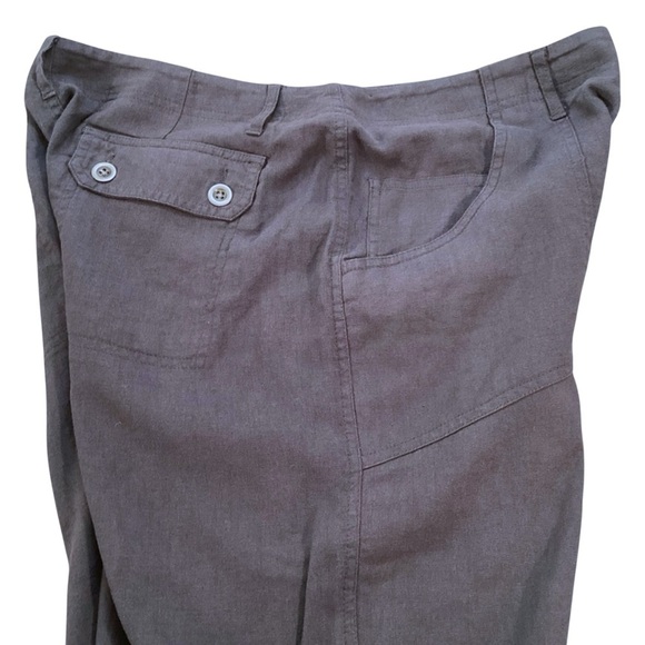 Envision Studio‎ Linen Blend Crop Straight Leg Mid-Rise Pants Size 12 Gray Blue - Picture 6 of 10